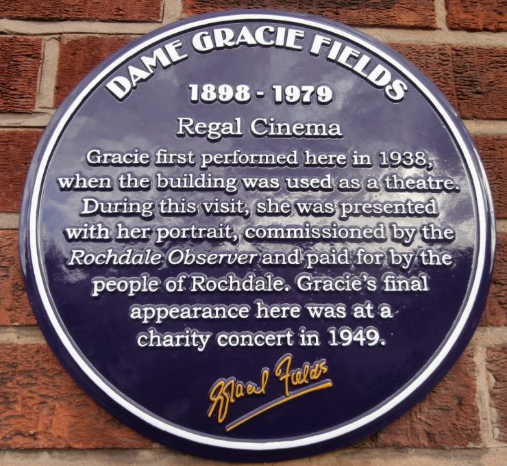 Gracie Fields (1898-1979) Purple Plaque