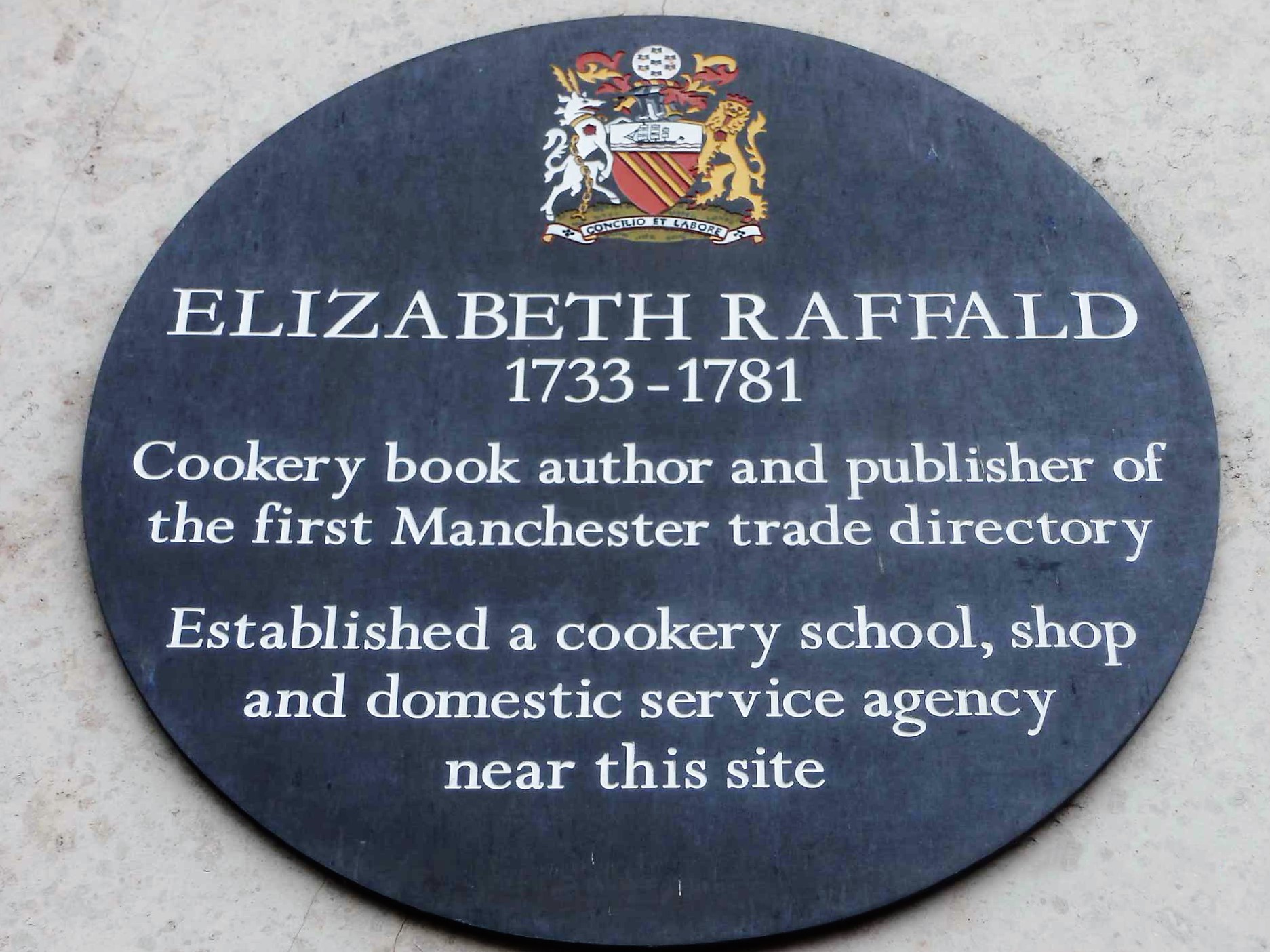 Elizabeth Raffald (1733-1781) Blue Plaque - Marvellous Days Out